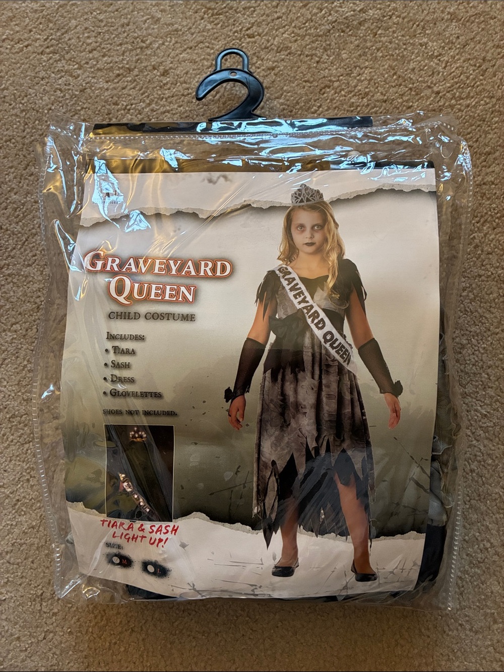 Seasonal Visions Graveyard Queen Halloween Costume - Girl’s Size M